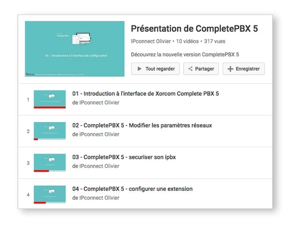 Vidéo d’introduction à l'interface Xorcom Complete PBX 5